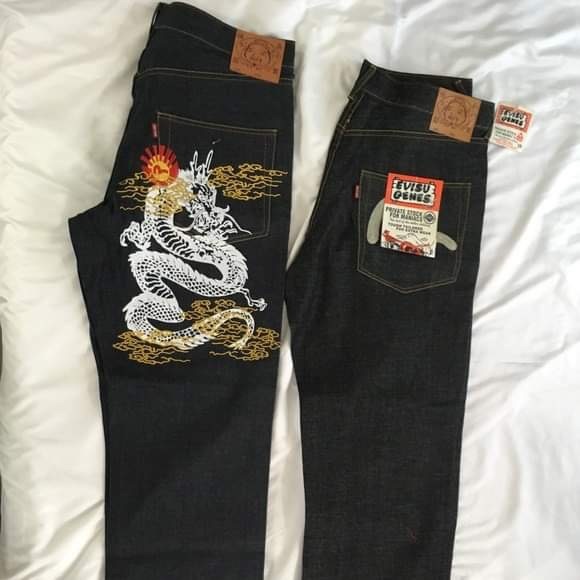 New Evisu Dragon Selvedge  Denim Jeans, Never Worn,Embroidery(Dragon & Logo) - Picture 1 of 1